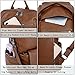 UTO Women Backpack Purse PU Washed Leather Ladies Rucksack Detachable Crossbody Shoulder Bag B Brown