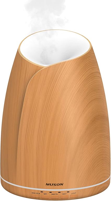 Amazon Muson ムソン アロマディフューザー 加湿器 卓上 超音波式 アロマ対応 大容量 500ml 静音 タイマー機能 Ledライト 10時間連続加湿 音楽内蔵 空焚き防止機能 安全 省エネ お手入れ簡単 空気清浄 乾燥 花粉症対策 リラックス 雰囲気作り オフィス 会社 家庭 寝室