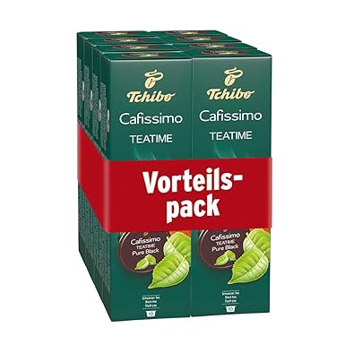 Tchibo Cafissimo TEATIME Pure Black Kapseln, 80 Stück (8 x 10 Kapseln)