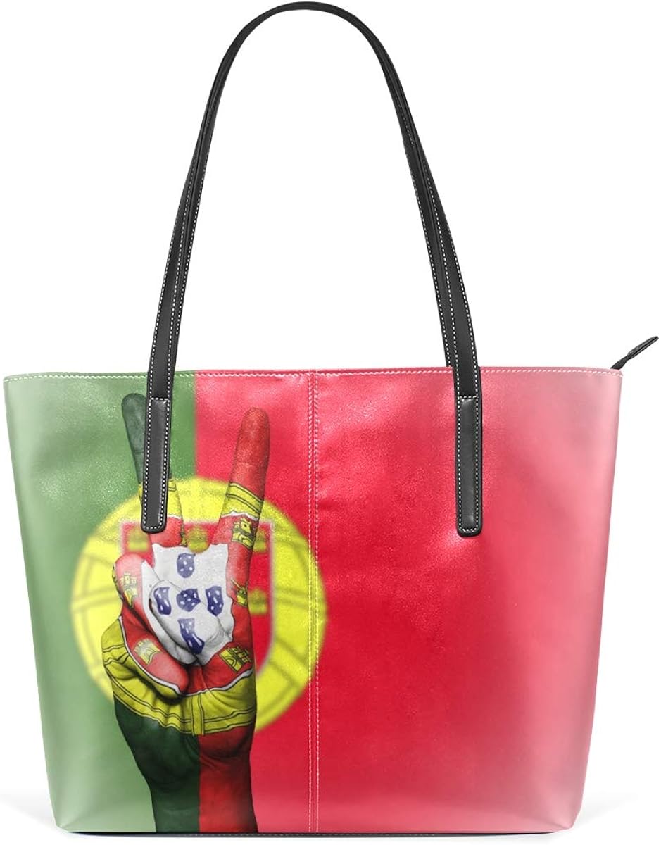 Women's Leather Tote Shoulder Bags Handbags with Portugal Victory