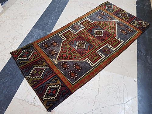 Oriental Handmade Doormat Bath Mat Small Rug Boho Carpet Welcome mat 1.5x3.3feet