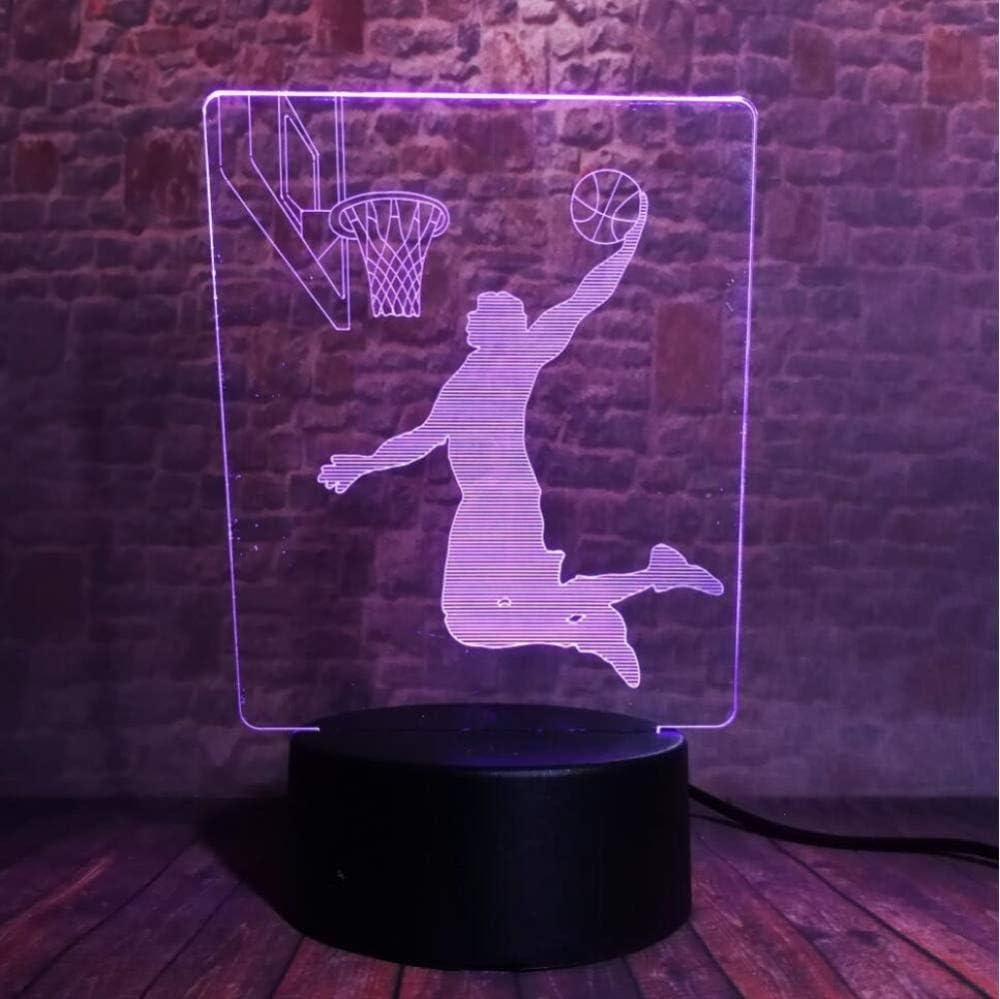 3D Illusion Night Light Bluetooth Smart Control 7&16M Color Mobile App Led Vision Extreme Sports Series Ice Skating Skateboarding Bketball Decor Men Colorful Creative Gift