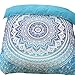 A Nice Night Indian Mandala Elephant Boho Bedding Bohemian Bedding Duvet Cover Set (Queen, Blue)