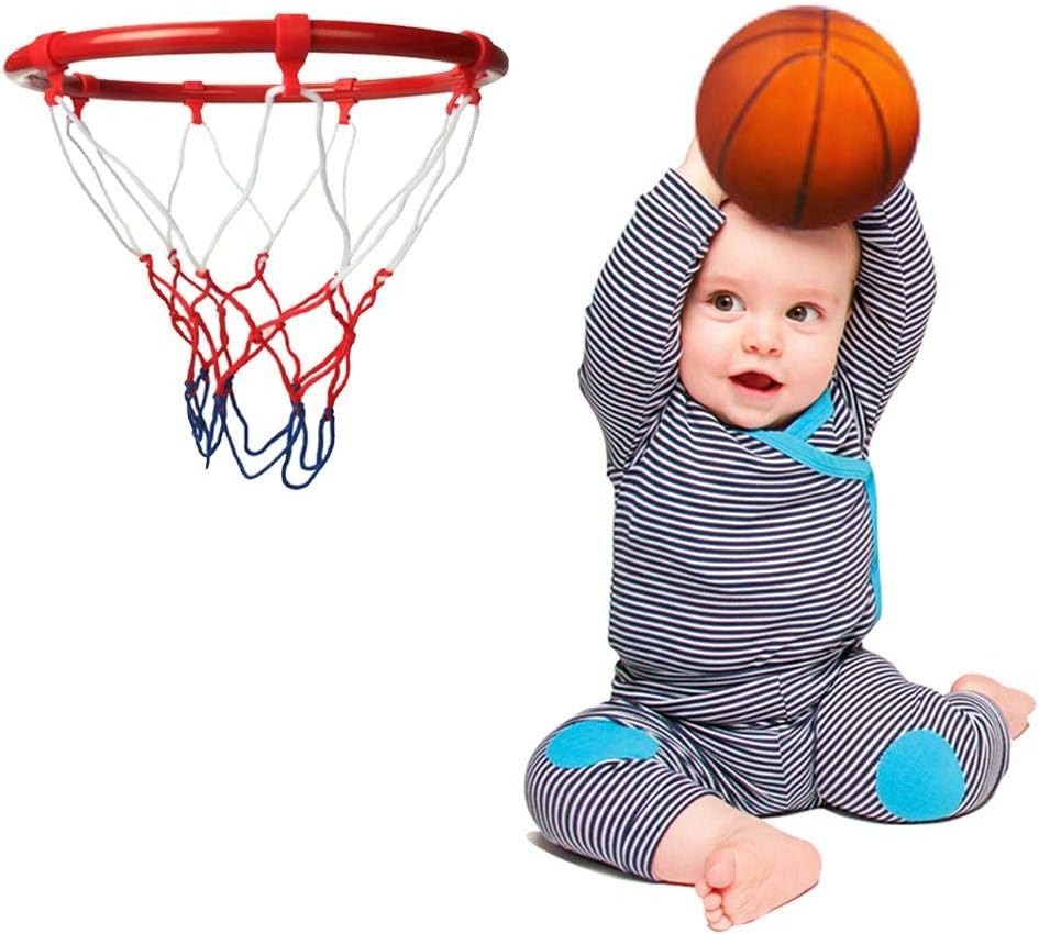 knowledgi Basketball Rim, Basketball Hoop, Indoor Outdoor Hanging Basketball Goal with All Weather Net Wall Mounted Basketball Hoop -10in