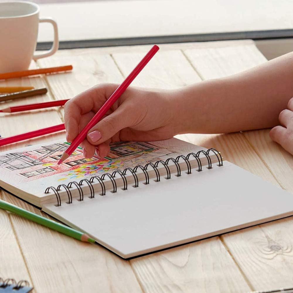 Tavolozza 8.5"x5.5" Sketch Book, Pack of 2, 100 Sheets Each (68 lb/100gsm), Double-Sided Hardbound, Spiral Sketch Pad, Durable Acid Free Drawing Paper: Arts, Crafts & Sewing