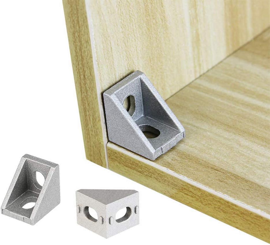 BuxiuGK 25 Pcs 2020 Corner Bracket Aluminum Alloy L Shape Right Angle Joint Brace Extrusion 20 x 20 mm, Silver - Image 3
