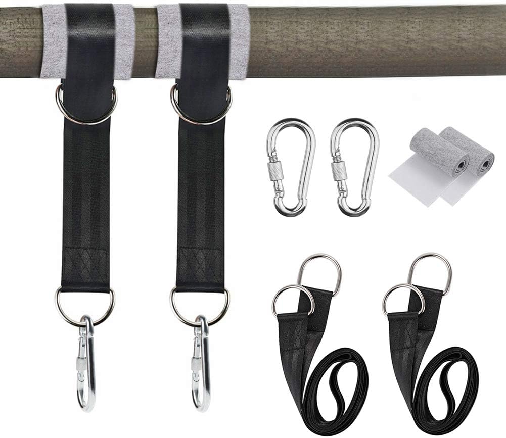 Tree Swing Hanging Straps, Outdoor Premium Swing Straps Kit, Holds 2200lbs, Extra Long Swing Hanging Strap With Safer Lock Snap Carabiner Hooks, Easy Install for Any Swing or Hammock (3m/118inch)