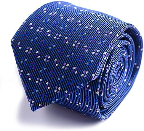 Qobod classic ties mens silk necktie gift boxes blue polka purple white sky dots luxury