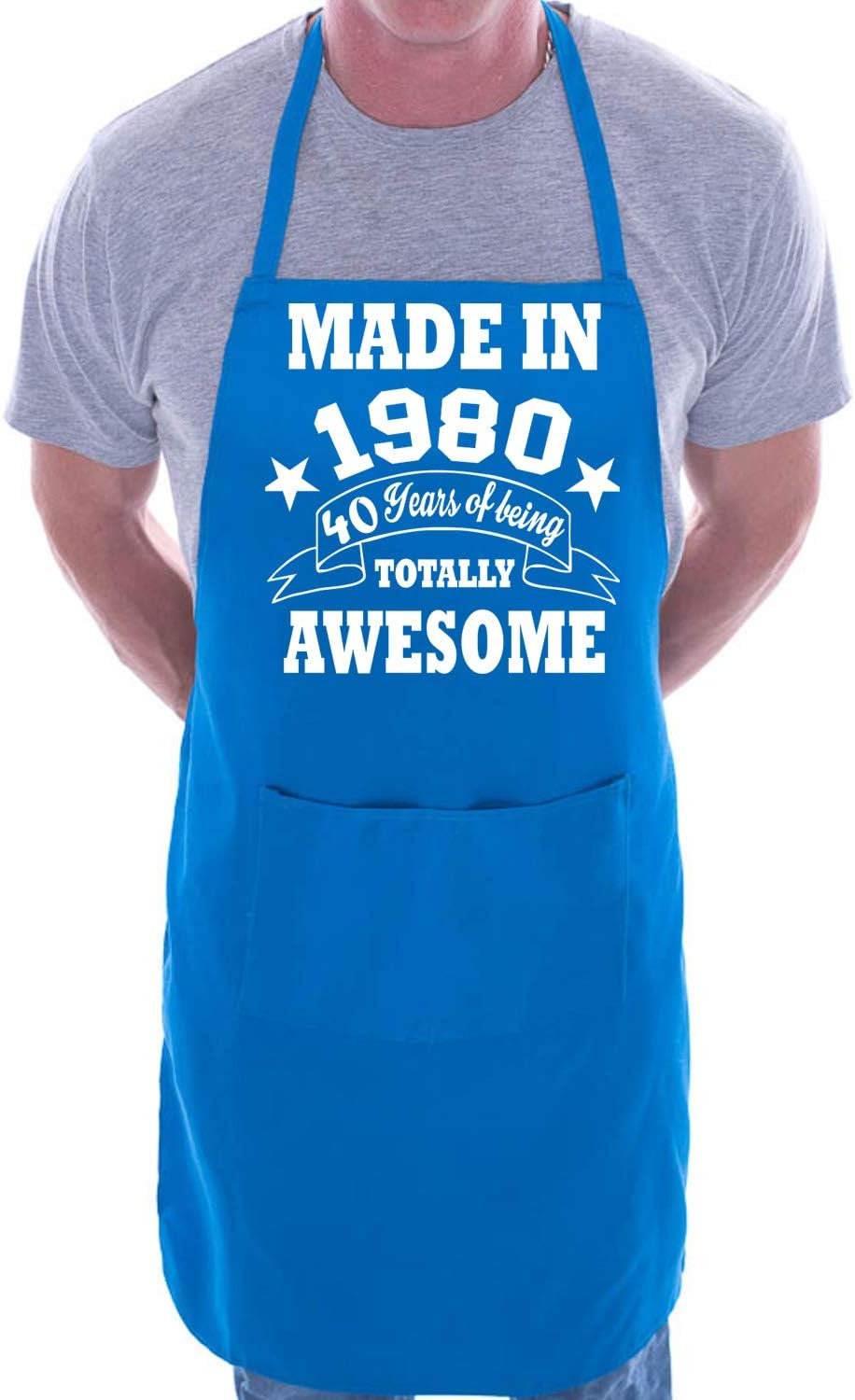 Print4U 40th Birthday Made In 1986 BBQ Cooking Funny Novelty Apron Blue