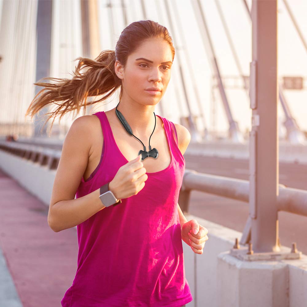 Bluetooth Headphones, Wireless Earphones HD Stereo Noise Canceling Earbuds Sweatproof Headset with Mic(Black)