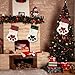 Jetec 2 Pieces 17.7 Inch Christmas Pet Stockings Cat Dog Paw Pattern Buffalo Plaid Fireplace Hanging Stockings for Christmas Fireplace Tree Decoration(Red and Green)