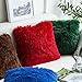 MIULEE Pack of 2 Luxury Faux Fur Throw Pillow Cover Deluxe Winter Christmas Decorative Plush Pillow Case Cushion Cover Shell for Sofa Bedroom Car 18x18 Inch Red