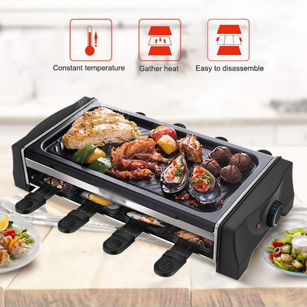 review 4-Person Electric Barbecue Grill with Non-stick Grill Plate, Black