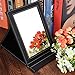 amoore Makeup Mirror Vanity Folding Tabletop Mirror with PU Leather Cushioned Cover (Large, Black)