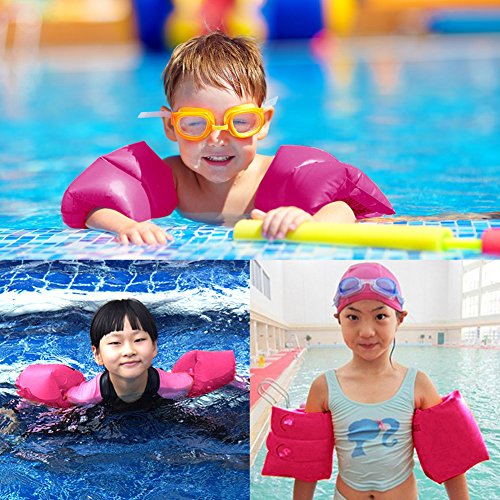 Sudoo Inflatable Swim Arm Bands Floatation Sleeves, 2 Packs Pro - Inflatable Floats Swimming Ring Belts Water Wings Tube Training Device Aid for Kids and Adult (Purple)