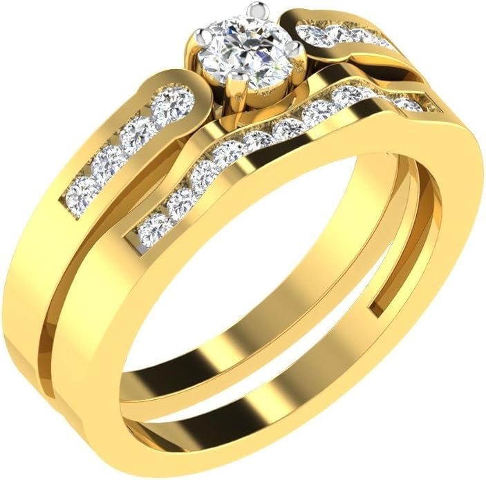0.68 Ct Real Diamond Ring in 18KT Gold for women Amazon.co.uk Jewellery