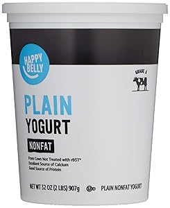 Amazon Brand - Happy Belly Traditional Non-Fat Plain Yogurt, 32 Ounce