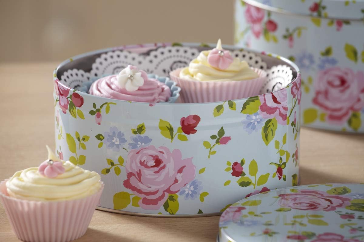 Vintage Floral Cake Tins, Set of 3