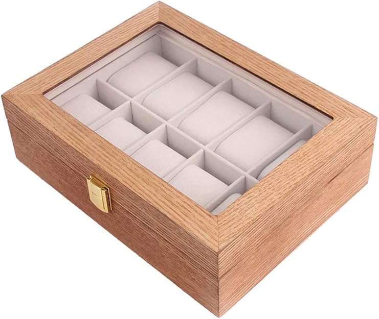 10 Aufbewahrungsboxen für Die Schmucksammlung mit Gitter - Hellbraun