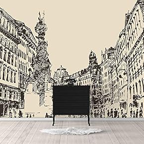 Wall Murals for Bedroom Sketch Architectures Abstract Removable Wallpaper Peel and Stick Wall Stickers - 66x96 inches
