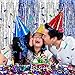 Sumind 4 Pack Foil Curtains Metallic Fringe Curtains Shimmer Curtain for Birthday Wedding Party Christmas Decorations (Silver and Blue)