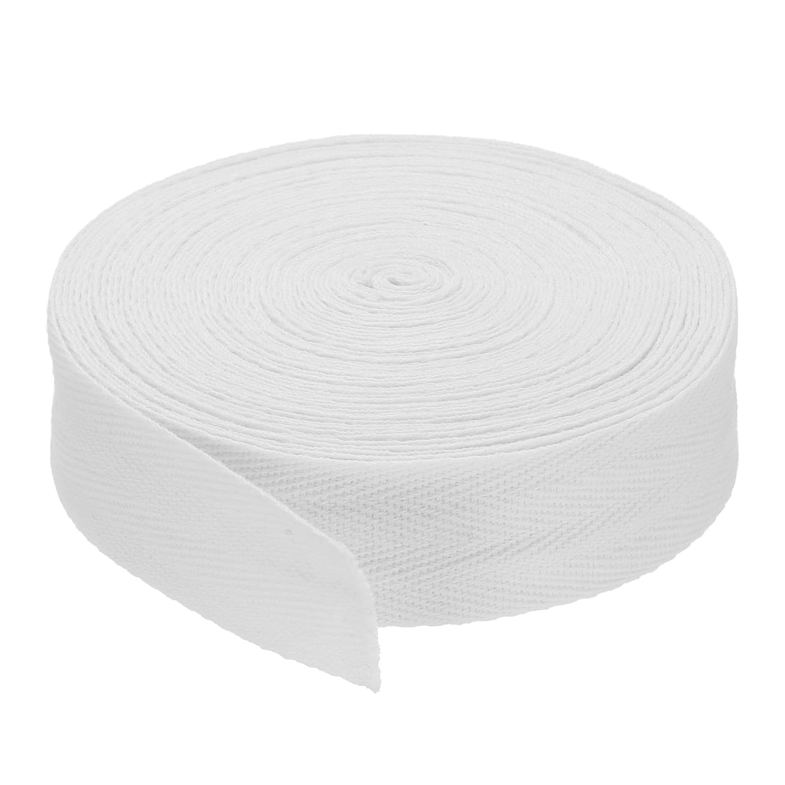 PATIKIL 1"/2.5cm Cotton Twill Tape 10 Yards Cotton Ribbon Bias Binding Tape Herringbone Webbing Trim for Sewing Gift Wrapping Craft DIY White