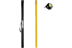 Firecore 13-Foot Aluminum Grade Rod, 8ths, 4 Sections Dual Sided Telescopic Rod with Bubble Level, Ideal for Leveling with Co