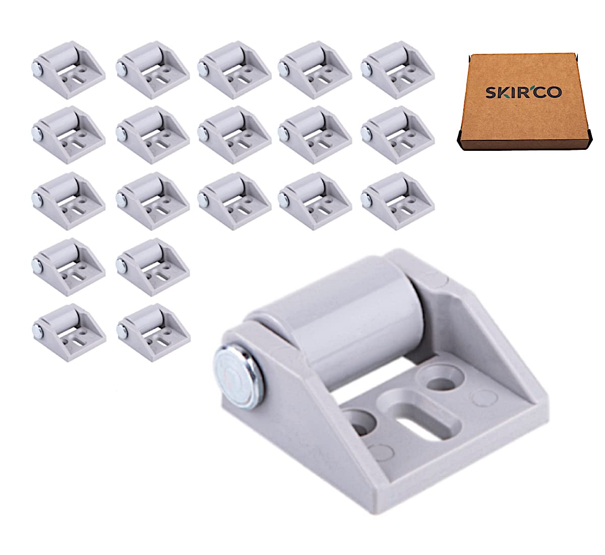 SKIR'CO (Pack of 20 pcs) Small 15 mm Furniture Castors, Rubber Wheels, Non-Swivel, Fixed Casters, One-Way Direction (20)