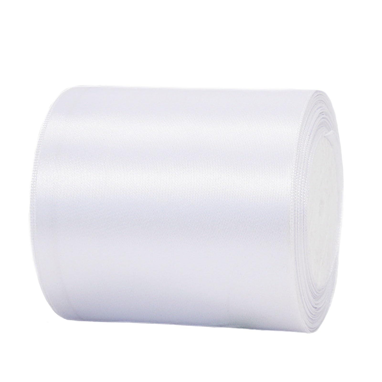100mm Wide Thick White Ribbon for Gift Wrapping,22m 4Inch Large Fabric Satin Ribbon White Bow for Gift Wrapping,Ribbons for Crafting,Hair,Bouquets,Wedding,Car,Presents,Cake,Christmas Decorations