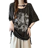 Emo Grunge Shirt Women Tees Graphic Baby Y2k Tops Alt Clothes Fake Two Piece Short Sleeve Vintage T Shirts