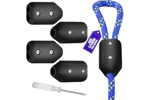 WGXX 4 Pcs Rope Clamps, 5/8" 1/2" Plastic Reusable Nylon Rope Connector Clamp Portability Rope Clamp for Twisted or Braided Ropes (1/2'')