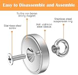 YzmrBdqc Round Fishing Magnet 25mm 17kg Neodymium Hook Eyebolt Holder view 3
