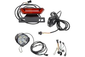 24V-48V LED Ebike Light Kit with Front Headlight, Taillight & 6-Pin Control Switch for Electric Bicycles – IPX4 Waterproof, 1