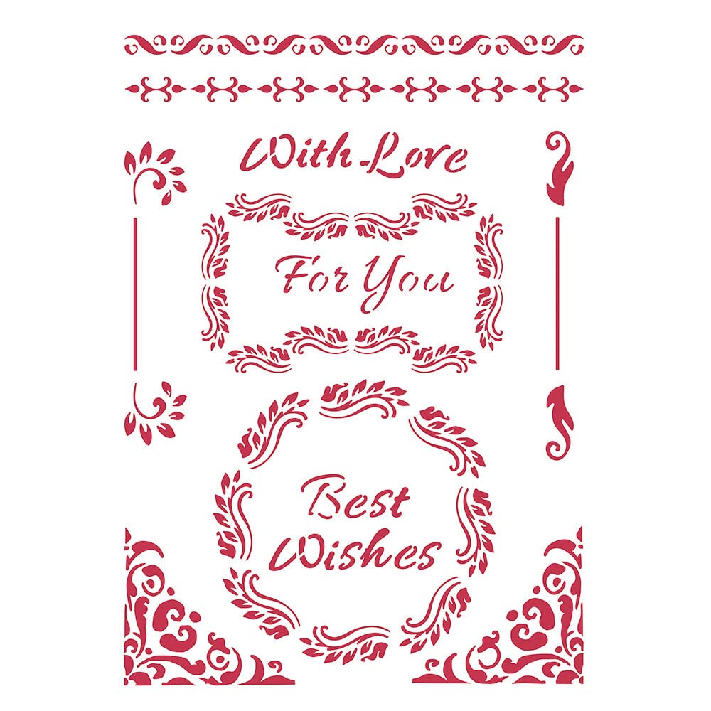 STAMPERIA INTL, KFT (3PL) Stamperia-G Stencil-Christmas Best Wishes, Multicoloured, 21x29.7