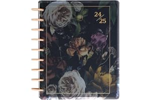 THE HAPPY PLANNER Happy Planner Disc-Bound 12-Month Academic Planner, July 2024–June 2025 Daily and Monthly Planner, Classic Size, Vertical Layout, Midnight Blooms, 72 pages, 2 Sticker Sheets, 7" x 9 1/4"
