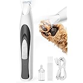 oneisall Low-Noise Dog Paw Trimmer with LED Light, Paw Trimmer for Dogs &Cats 0.8inch/20mm Wide Blade, 35dB Cordless Electric