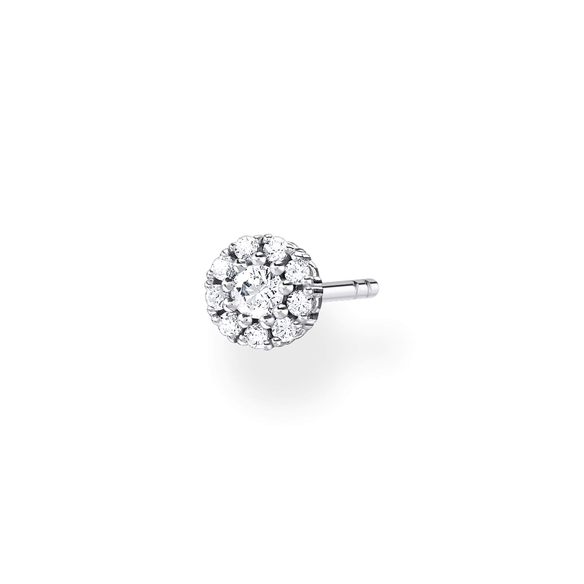 THOMAS SABO Single ear stud white stones, silver 925 Sterling Silver