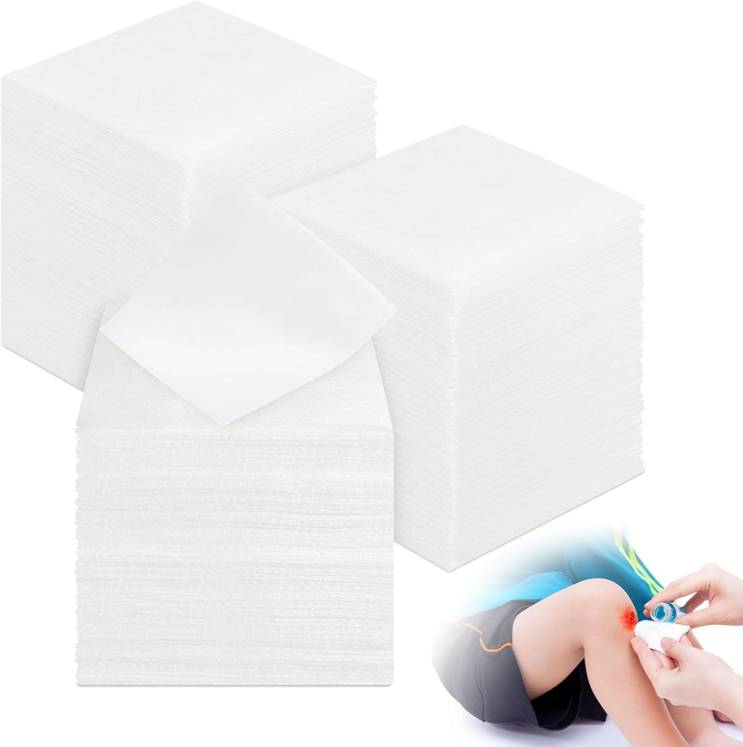 Artibetter 100pcs Medical Non Woven Gauze Swabs - 4-Ply 10X10Cm Disposable Gauze Sponges for Wounds and Makeup Remover Face Care Dressing