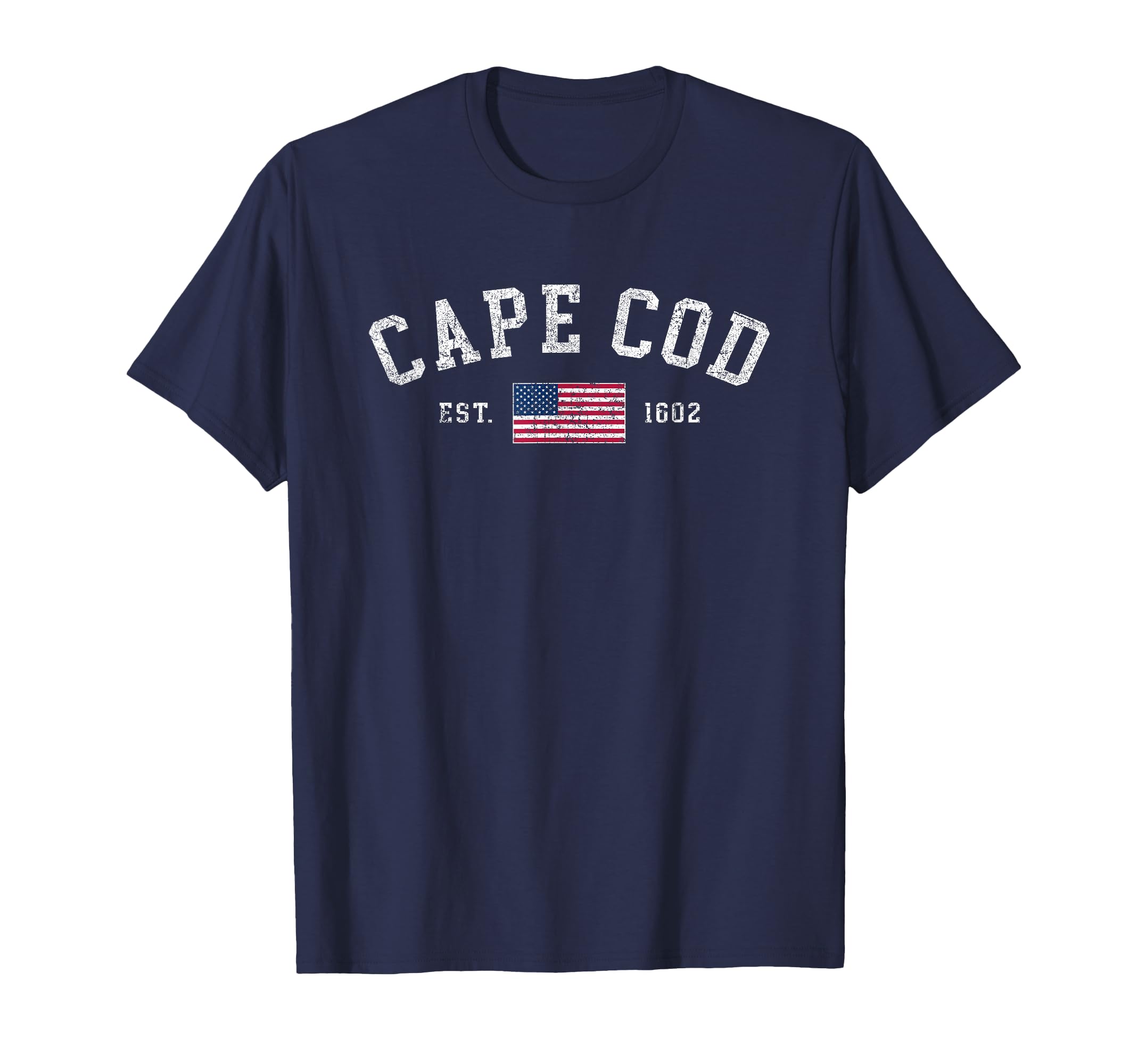Photo 1 of ***(COLOR IS RED)***Cape Cod Massachusetts US Flag Est 1602 July 4th Souvenir T-Shirt ***(RED)***