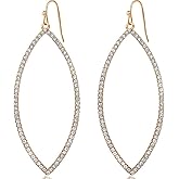 Simulated Diamond Dangle Earrings for Women - Cubic Zirconia Crystal Long Dangling Earrings - Hypoallergenic and Safe for Sensitive Ears