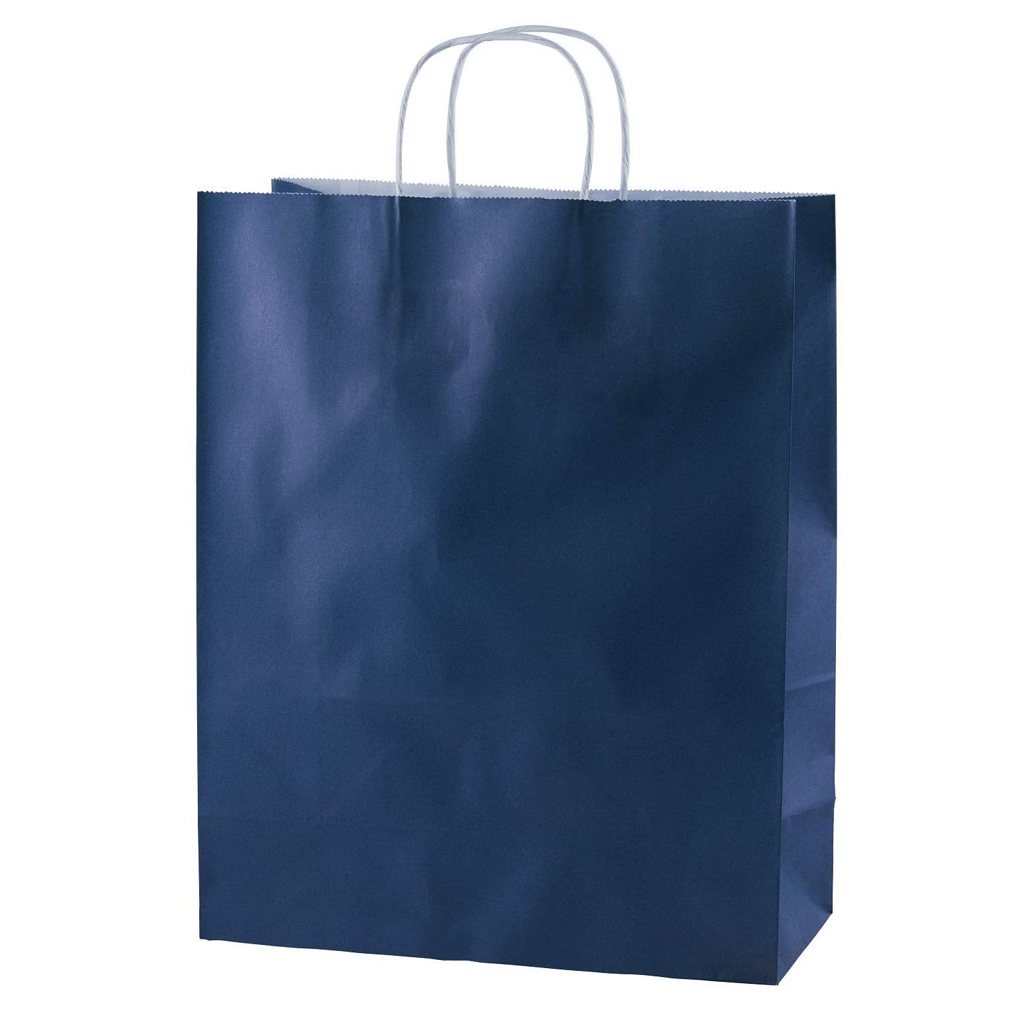 Thepaperbagtore 30 Blue Medium Paper Bags with Handles - 25x11x31cm - Colourful Gift Bags for Adults and Kids - for Shopping, Parties, Retail, Birthdays and Weddings