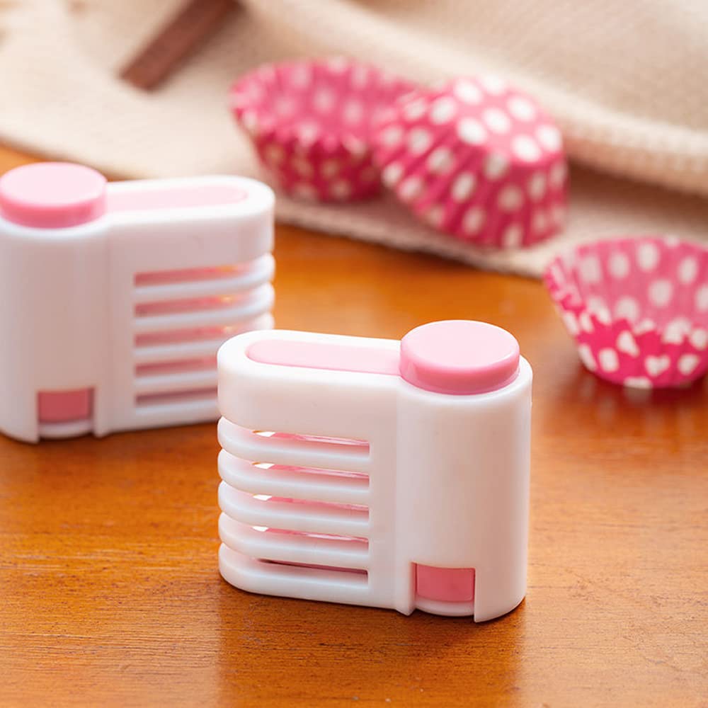Hsthe Sea 4Pair Cake Divider Cake Leveller Bread Slicer Cake Slicer Cutting Fixator Tools -Pink
