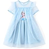 Disney Frozen Elsa Minnie Princess Winnie Girl Dress Ruffle Short Sleeve Tulle Skirt Summer Clothes Kids Outfit Baby/Toddler
