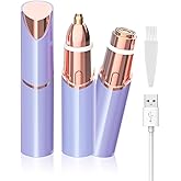 Facial Hair Remover and Eyebrow Trimmer - 2 in 1 Facial Hair Removal Epilators for Women - Rechargeable Travel Face Hair Razor Bikini Shaver for Face Peach Fuzz Lips Chin Armpit Body (Blue)