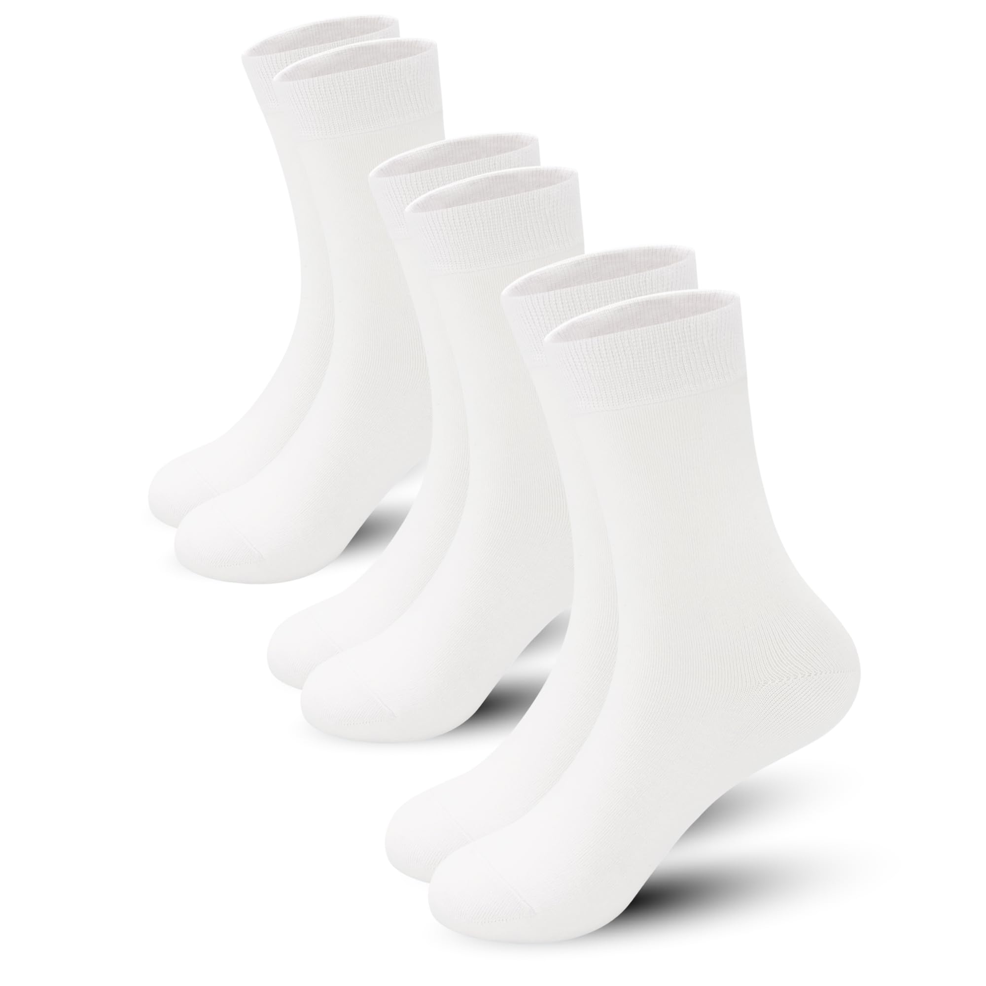 Photo 1 of PERSOON Viscose Bamboo Kids Crew Socks – Soft Vibrant Casual Length Fashion Socks for Boys and Girls 3 Pairs (11 Years-15 Years, White)