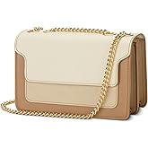 Terrae Haloise Color-Block Small Crossbody Bag for Women - Trendy Faux Leather Shoulder Purse with Magnetic Closure