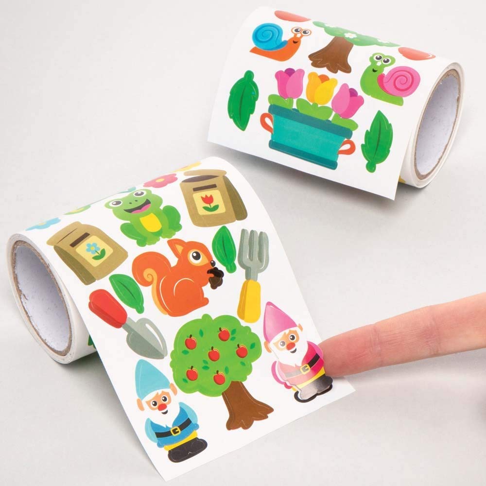 Baker Ross FE510 Garden Stickers for Kids - Pack of 800, Craft Stickers for Children, Value Pack, Ideal for Arts and Crafts Projects, Childs Scrapbook Stickers and Reward Charts