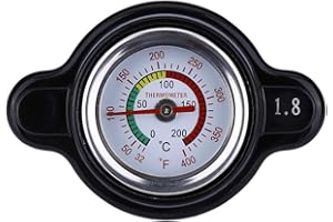 ONER AUTO PARTS High Pressure Radiator Cap with Temperature Gauge, providing accurate temperature monitoring in real time, Fit for Honda, Kawasaki, Suzuki, Yamaha Motorcycle ATV Models 1.8 Bar, 25.6Psi