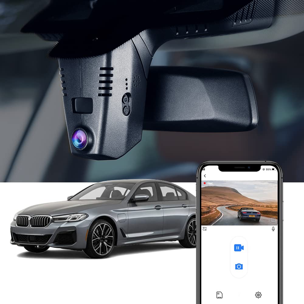 FITCAMX Dash Cam Suitable for BMW 5 Series 7 530i 540i 530e 740i 745e 750i M550i M760i Xdrive G30 G31 G11 6 Series Gran Turismo (G32), 4K Car Video, BMW Accessories, Night Vision, G-Sensor, 64GB Card