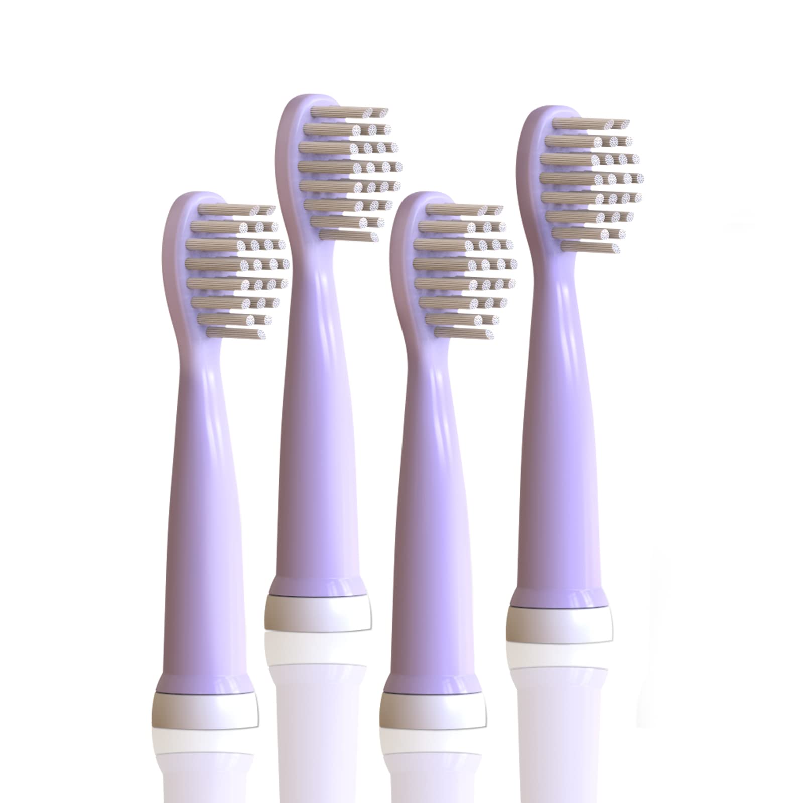 CHAIN PEAK Kids Sonic Toothbrush Replacement Brush Heads for 8650 (Purple(4 Pieces))